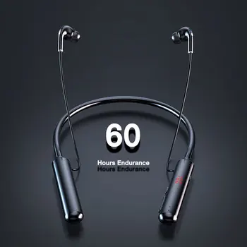 

Wireless Bluetooth Headphones Stereo Bass Magnet Neckband Headphone LED Display Insertable Card Long Standby Headset