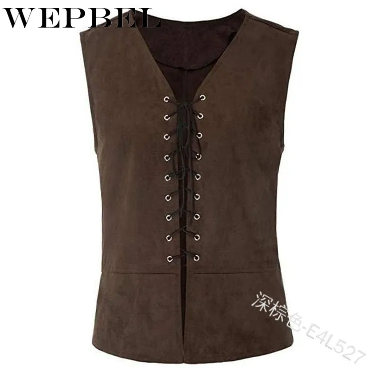 WEPBEL Women's Casual Sleeveless V-neck Slim-Fit Medieval Vintage Vest Men's Gothic Punk Lace-up Vest
WEPBEL Women's Casual Sleeveless V-neck Slim-Fit Medieval Vintage Vest Men's Gothic Punk Lace-up Vest