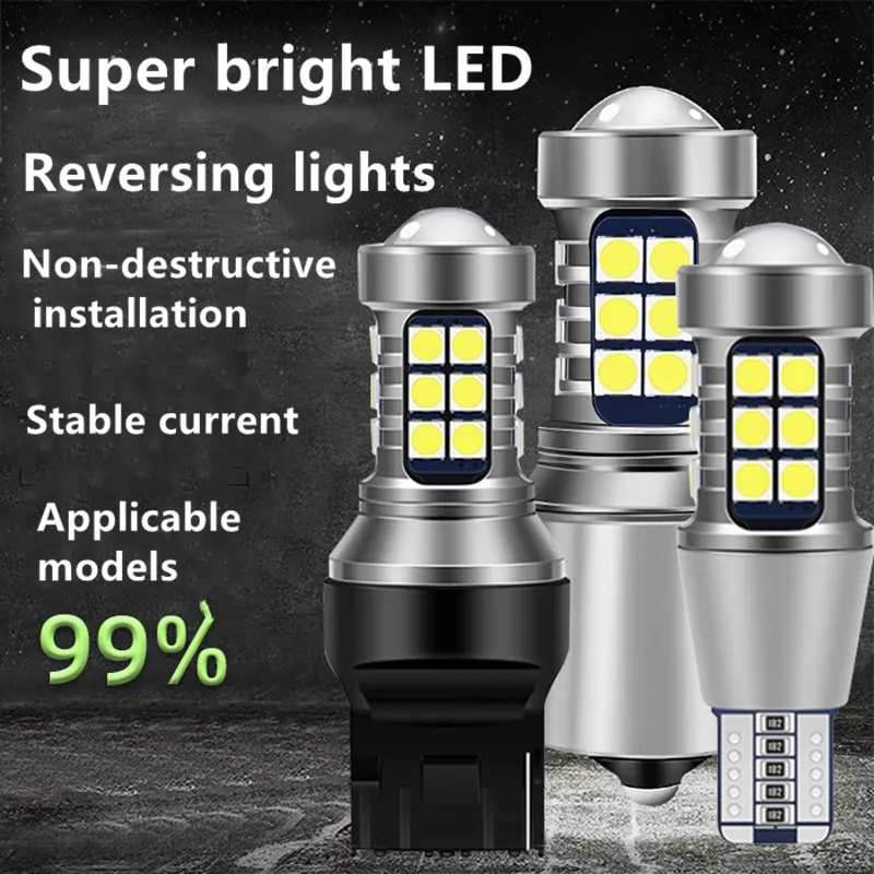 

1pcsT15 Led Bulb W16W White 921 912 Lamp 2400LM 1156 P21W BA15S 7440 W21W T20 Super Bright Car Reverse Backup Lights 6000K White