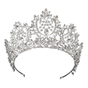 Vintage Luxury Bride Wedding Tiaras Gorgeous Crystal Large Round Queen Crown Wedding Hair Accessories Silver 
Vintage Luxury Bride Wedding Tiaras Gorgeous Crystal Large Round Queen Crown Wedding Hair Accessories Silver