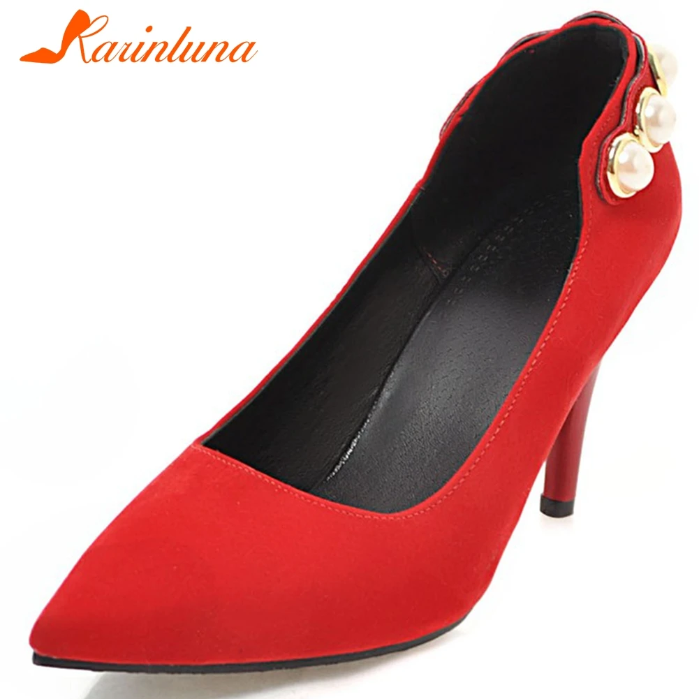 KARINLUNA Lady Ol High Heels Date Pumps Fashion Pointed Toe Pearl Office Pumps Women Spring Elegant Shallow Flock Shoes Woman
KARINLUNA Lady Ol High Heels Date Pumps Fashion Pointed Toe Pearl Office Pumps Women Spring Elegant Shallow Flock Shoes Woman