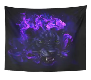Artwork Wall Hanging Jungle Panther Head in Flames Digital Painting Full Jaguar Animal Big Black 60x80 Inches Tapestries Mattres
Artwork Wall Hanging Jungle Panther Head in Flames Digital Painting Full Jaguar Animal Big Black 60x80 Inches Tapestries Mattres