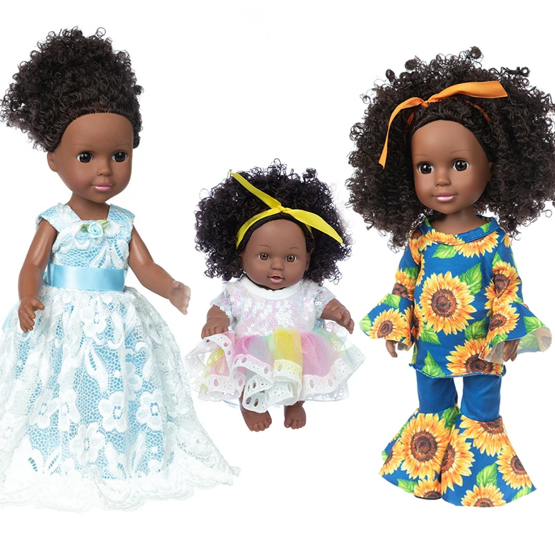 Kid's Imitation Black Skin Doll Accompany Toy African Baby Doll Rebirth Doll Explosion Head Enamelled Doll Toy Gift For Girl
Kid's Imitation Black Skin Doll Accompany Toy African Baby Doll Rebirth Doll Explosion Head Enamelled Doll Toy Gift For Girl