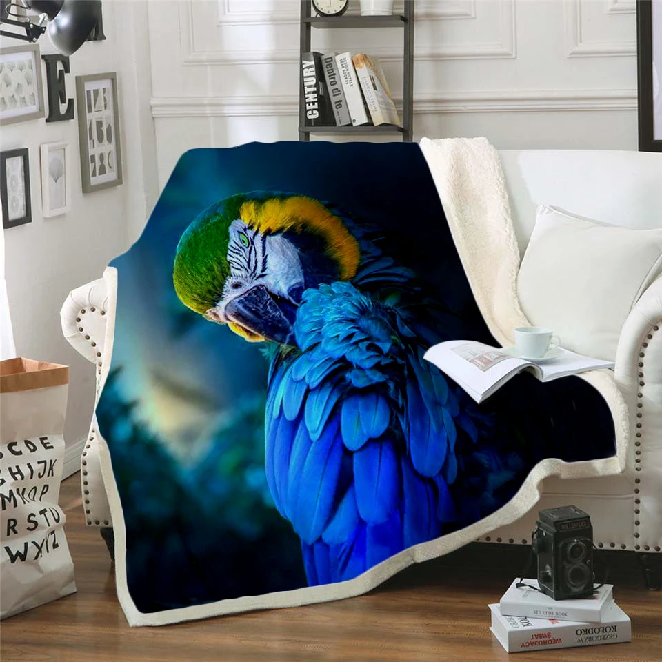 Plstar Cosmos Fleece Blanket Parrot brid 3D printed Sherpa Blanket on Bed Kids Girl Flower Home Textiles Dreamlike style-1
Plstar Cosmos Fleece Blanket Parrot brid 3D printed Sherpa Blanket on Bed Kids Girl Flower Home Textiles Dreamlike style-1