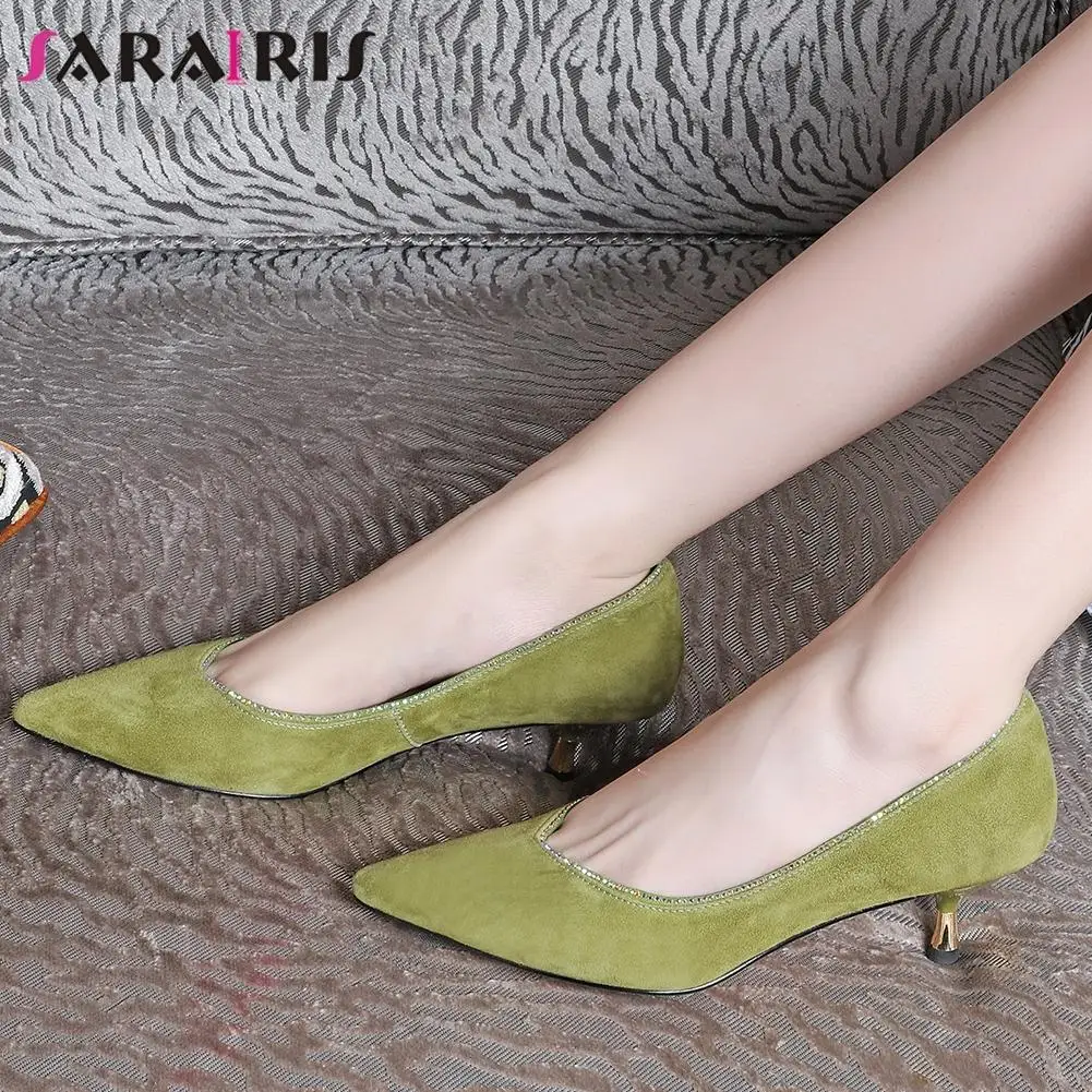 SARAIRIS 2020 New Lady Med Thin Heels Pumps Spring Elegant Shallow Pumps Women Pointed Toe Genuine Leather Suede Shoes Woman
SARAIRIS 2020 New Lady Med Thin Heels Pumps Spring Elegant Shallow Pumps Women Pointed Toe Genuine Leather Suede Shoes Woman