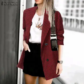 ZANZEA 2020 Women Plaid Check Blazer Fashion Office Lady Casual Pockets Blazer Feminino Lapel Buttons Chaqueta Outwear Plus Size
ZANZEA 2020 Women Plaid Check Blazer Fashion Office Lady Casual Pockets Blazer Feminino Lapel Buttons Chaqueta Outwear Plus Size