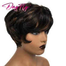 Short Human Hair Pixie Cut Wig Colored Natural Wave Wigs With Bangs Short Ombre Human Hair Wigs For Women Brazilian Hair Wig 
Short Human Hair Pixie Cut Wig Colored Natural Wave Wigs With Bangs Short Ombre Human Hair Wigs For Women Brazilian Hair Wig
