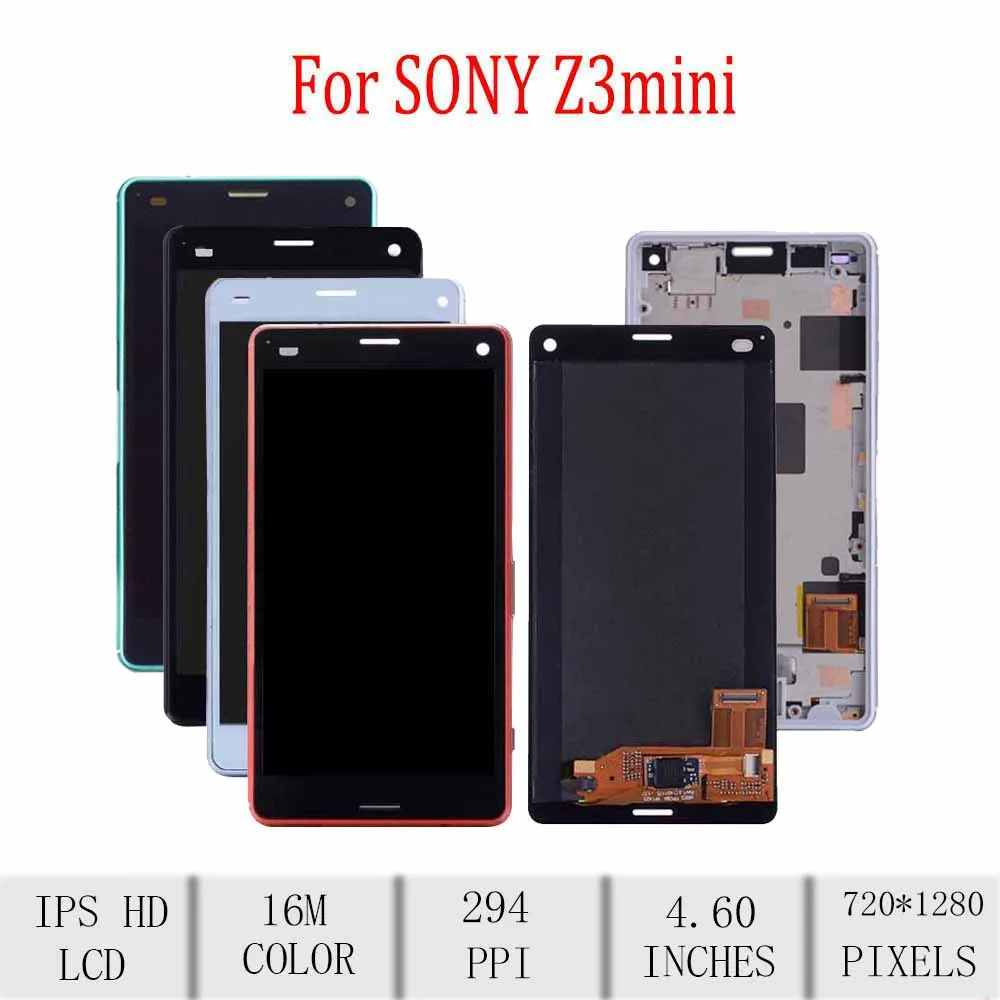 Original For SONY Xperia Z3 Compact LCD Display Touch Screen Digitizer 4.6"For Sony Z3 Mini Display with Frame D5803 D5833 D6603
Original For SONY Xperia Z3 Compact LCD Display Touch Screen Digitizer 4.6"For Sony Z3 Mini Display with Frame D5803 D5833 D6603