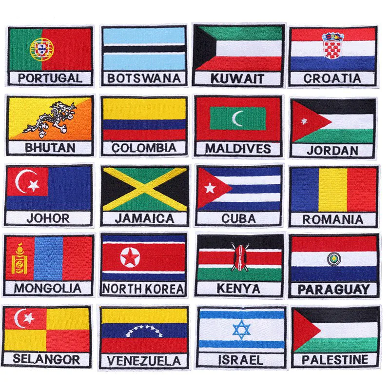 Prajna National Flags Kazakhstan Iron On Patches Portugal Cuba Stickers Embroidered Patch For Clothing DIY Applique On Jacket 
Prajna National Flags Kazakhstan Iron On Patches Portugal Cuba Stickers Embroidered Patch For Clothing DIY Applique On Jacket