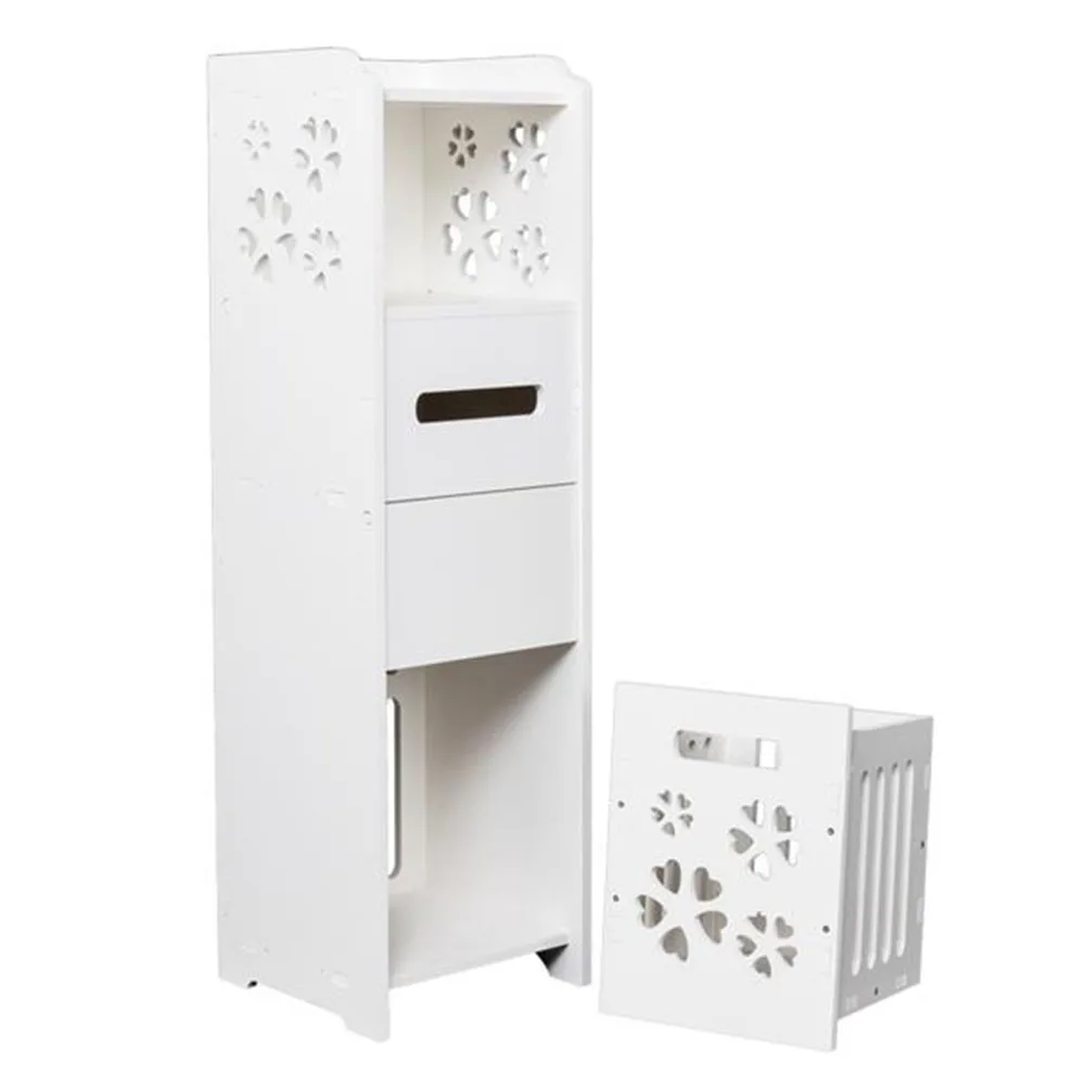3-tier Multiple Function Bathroom Storage Cabinet with Garbage Can 25*25*80CM White
3-tier Multiple Function Bathroom Storage Cabinet with Garbage Can 25*25*80CM White