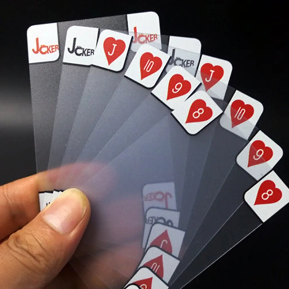 Plastic Playing Card Novalty Transparent Crystal Waterproof PVC Poker Cards Sets Family Fun Game Magic Tricks Tool 5.7*8.8 Cm
Plastic Playing Card Novalty Transparent Crystal Waterproof PVC Poker Cards Sets Family Fun Game Magic Tricks Tool 5.7*8.8 Cm