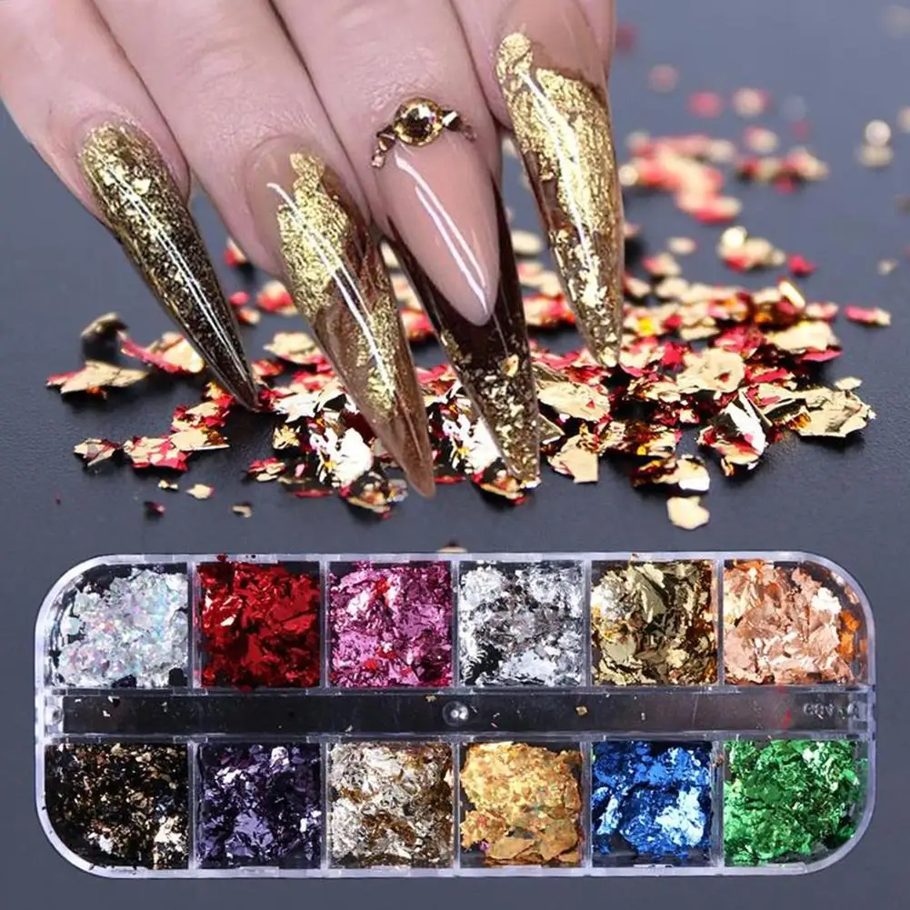 12 Nail Art UV Gel Polishing Nail Glitter Sequins Spangles Golden Foil Tips Holographic Flakes Manicure Nails Art Decorations
12 Nail Art UV Gel Polishing Nail Glitter Sequins Spangles Golden Foil Tips Holographic Flakes Manicure Nails Art Decorations