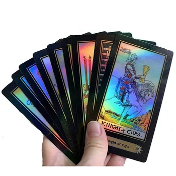 Full English HolographicTarot Cards Board Game High Quality Paper 78 PCS Shine Cards for Astrologer
Full English HolographicTarot Cards Board Game High Quality Paper 78 PCS Shine Cards for Astrologer