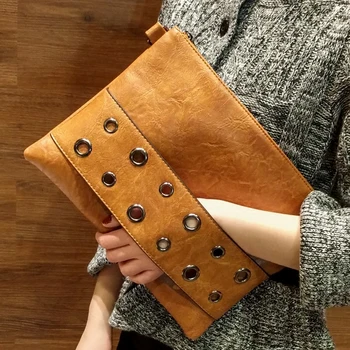 Fashion rivets Women Envelope Clutch Bag PU Leather Women's Crossbody Messenger Bag Female Shoulder bag Clutches black Brown 
Fashion rivets Women Envelope Clutch Bag PU Leather Women's Crossbody Messenger Bag Female Shoulder bag Clutches black Brown