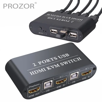 PROZOR KVM HDMI Switch 2 in 1 Out Box Share 2 Computers With 1 Keyboard Mouse & 1 HD Monitor 2-Port USB HDMI Cable KVM Switch
PROZOR KVM HDMI Switch 2 in 1 Out Box Share 2 Computers With 1 Keyboard Mouse & 1 HD Monitor 2-Port USB HDMI Cable KVM Switch