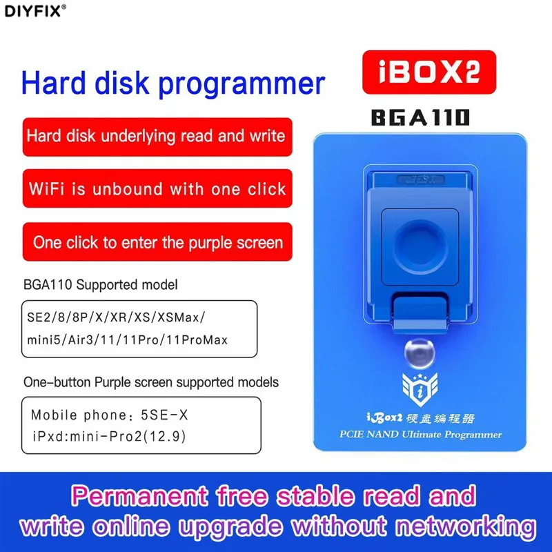 Фото iBOX2 Hard Disk Programmer Support 6-11PM iPad Mini-Pro2 One Key Purple Screen Read Write Unbind Wifi BGA110 Test Tool | Инструменты