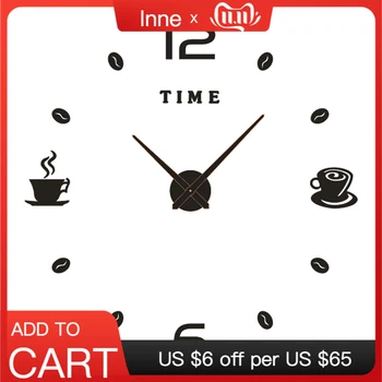 Cafe DIY Large Wall Clock Frameless Giant Wall Clock Modern Design Cafe Coffee Mug Coffee Bean Wall Decor Kitchen Wall Watch
Cafe DIY Large Wall Clock Frameless Giant Wall Clock Modern Design Cafe Coffee Mug Coffee Bean Wall Decor Kitchen Wall Watch