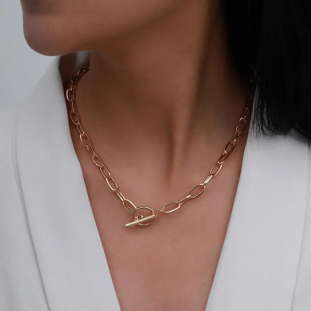 Goth Iron Chain Toggle Clasp Ot Ring Buckle Necklace for Women Collier Minimalist Linked Circle Lariat Choker Pendant Jewelry
Goth Iron Chain Toggle Clasp Ot Ring Buckle Necklace for Women Collier Minimalist Linked Circle Lariat Choker Pendant Jewelry