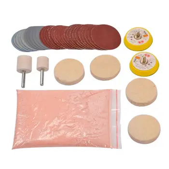 34pcs/Set Deep Scratch Remove Glass Polishing Kit 8 OZ Cerium Oxide+ Sanding Disc + Wool Polishing Pad For Windscreen Windows
34pcs/Set Deep Scratch Remove Glass Polishing Kit 8 OZ Cerium Oxide+ Sanding Disc + Wool Polishing Pad For Windscreen Windows