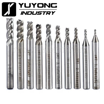 10pcs/Set HSS 4 Flute 1.5/2/2.5/3/3.5/4/4.5/5/5.5/6mm End Mill Straight Shank Router Drill Bits Woodworking Milling Cutter Tool
10pcs/Set HSS 4 Flute 1.5/2/2.5/3/3.5/4/4.5/5/5.5/6mm End Mill Straight Shank Router Drill Bits Woodworking Milling Cutter Tool