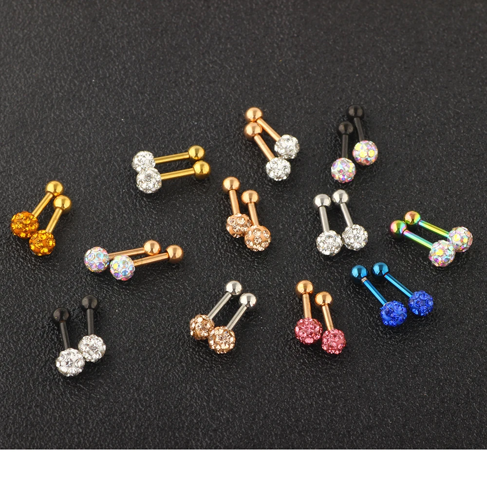 TIANCIFBYJS Stainless Steel Crystal Ear Stud Cartilage Tragus Earrings Set Helix Body Piercings Jewelry for Women Girls 120pcss
TIANCIFBYJS Stainless Steel Crystal Ear Stud Cartilage Tragus Earrings Set Helix Body Piercings Jewelry for Women Girls 120pcss