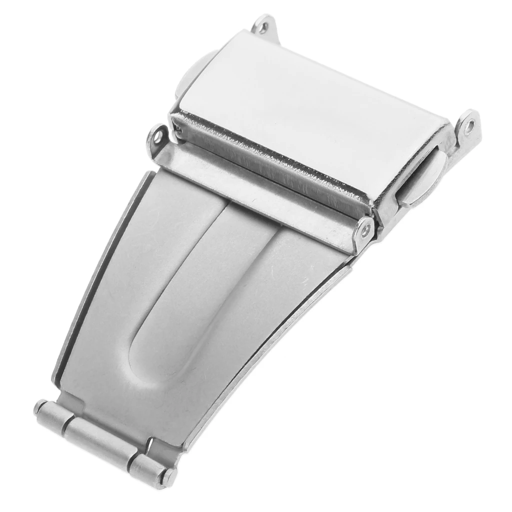 10 Pieces/Lot silver color Watch Buckle Stainless Steel Deployment Clasp Folding Double Push Buckle 5mm-22mm