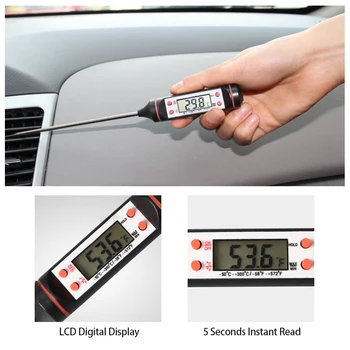 Probe Thermometer 5 Seconds Instant Read LCD Digital Display Super Long Probe for Measuring Car Air Conditioning 
Probe Thermometer 5 Seconds Instant Read LCD Digital Display Super Long Probe for Measuring Car Air Conditioning
