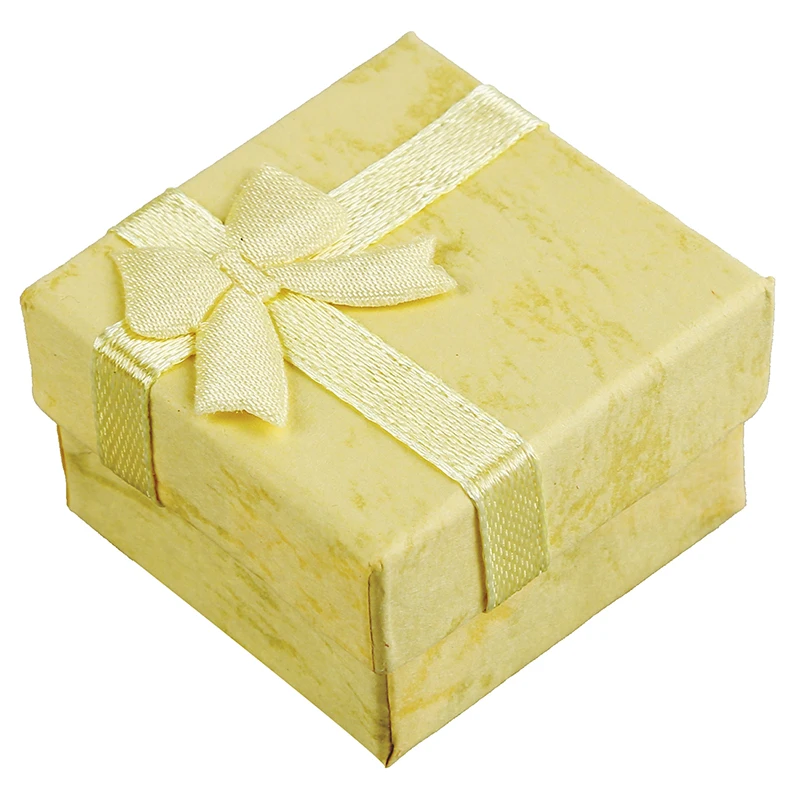 24 Pcs Ring Earring Jewelry Display Gift Box Bowknot Square Case