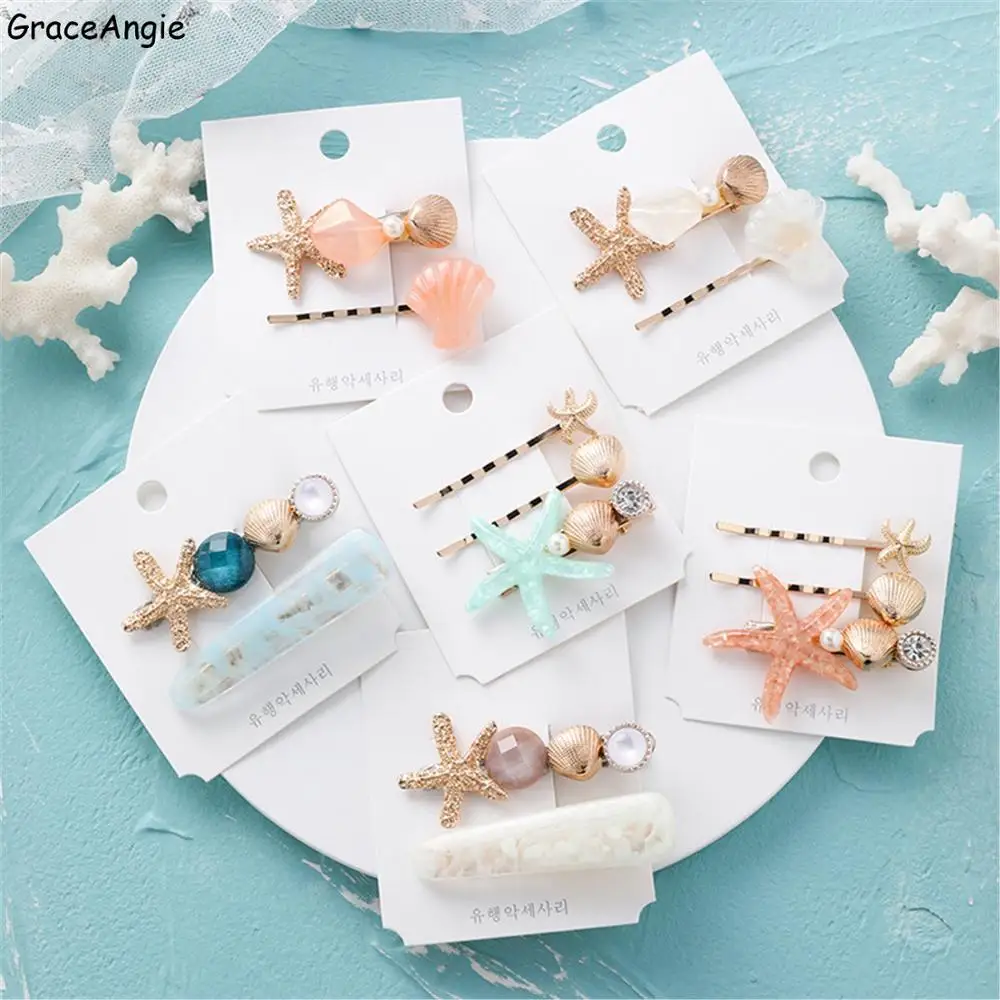 Shell StarHair Clip for Women Elegant Korean Design Snap Barrette Crystall Summer Stick Hairpin Hair Accessories
Shell StarHair Clip for Women Elegant Korean Design Snap Barrette Crystall Summer Stick Hairpin Hair Accessories