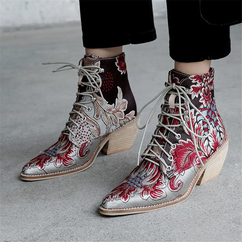 SARAIRIS Brand Design Top Quality Embroider Big Size 43 Women Shoes Chunky Heels Shoelace Chelsea Boots Shoes Woman Ankle Boots
SARAIRIS Brand Design Top Quality Embroider Big Size 43 Women Shoes Chunky Heels Shoelace Chelsea Boots Shoes Woman Ankle Boots