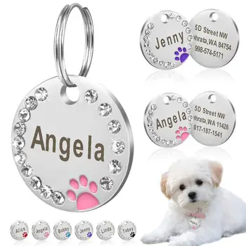 New 25mm Round Custom Engraved Dog Tag Pet Dog Collar Accessories Custom Cat Id Tag Stainless Steel Bone Paw Name Tags Anti-Lost
New 25mm Round Custom Engraved Dog Tag Pet Dog Collar Accessories Custom Cat Id Tag Stainless Steel Bone Paw Name Tags Anti-Lost