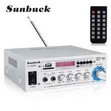 

SUNBUCK AV power amplifier 2.0 Channel Audio Home Theater Amplifiers DC 12V 110V/220V Support EQ FM SD USB 2 Mic 5.0 bluetooth