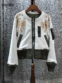 High Quality Cardigan Jackets 2020 Spring Casual Sweaters Women Sequined Knitting Long Sleeve White Dark Blue Zipper Coat Jacket
High Quality Cardigan Jackets 2020 Spring Casual Sweaters Women Sequined Knitting Long Sleeve White Dark Blue Zipper Coat Jacket