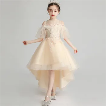 Children Girls Korean Sweet Champagne Color Birthday Wedding Party Florals Tail Dress Kids Teens Piano Pageants Host Mesh Dress
Children Girls Korean Sweet Champagne Color Birthday Wedding Party Florals Tail Dress Kids Teens Piano Pageants Host Mesh Dress