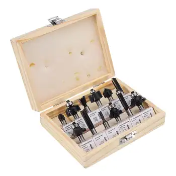 12pcs 8mm Shank Tungsten Carbide Router Bit Set With Wooden Case Woodworking Cutter Rotary Tool Kit Milling Cutter
12pcs 8mm Shank Tungsten Carbide Router Bit Set With Wooden Case Woodworking Cutter Rotary Tool Kit Milling Cutter