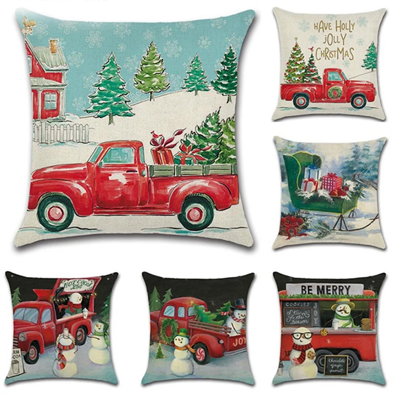 Christmas Decor Cartoon Car Linen Pillow Cover 45*45cm Cushion Cover Sofa Bed Decoration New Year Kids Gift Home Party Ornaments
Christmas Decor Cartoon Car Linen Pillow Cover 45*45cm Cushion Cover Sofa Bed Decoration New Year Kids Gift Home Party Ornaments