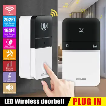 Wireless Doorbell Intelligent Home Welcome Doorbell Waterproof Remote Control Smart Cordless Door Bell Chime Adjustable Volume 
Wireless Doorbell Intelligent Home Welcome Doorbell Waterproof Remote Control Smart Cordless Door Bell Chime Adjustable Volume