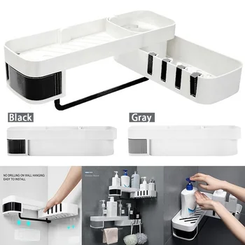 Rotatable Bathroom Organizer With 4 Hook Wall Mounted For Kitchen Storage Organization Shelf Corner Shower Shampoo Holder
Rotatable Bathroom Organizer With 4 Hook Wall Mounted For Kitchen Storage Organization Shelf Corner Shower Shampoo Holder