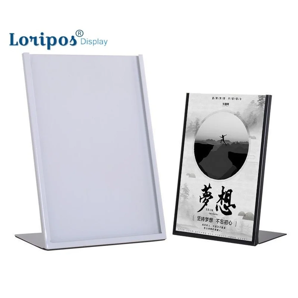 Photo Frame Metal Corners A4 Promotional Menu Display Table Sign Rack Desktop Poster Stand Restaurant Holder | Дом и сад