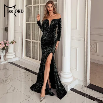 Missord 2020 Sexy Off the Shoulder Sequin Party Dress Women High Split Maxi Dress Long Sleeve Party Bodycon Dress Vestidos M0806
Missord 2020 Sexy Off the Shoulder Sequin Party Dress Women High Split Maxi Dress Long Sleeve Party Bodycon Dress Vestidos M0806