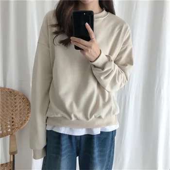 Solid Color Women Sweatshirt Basic Loose Women Tracksuit Female Hoodies Loose Pullovers Sweatshirt 2020 Spring Autumn
Solid Color Women Sweatshirt Basic Loose Women Tracksuit Female Hoodies Loose Pullovers Sweatshirt 2020 Spring Autumn