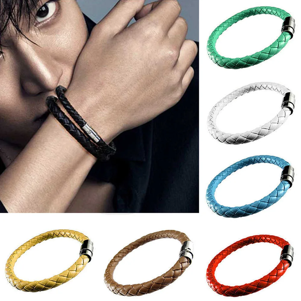 HF New Classic Style Men Leather Bracelet Simple Multicolor Stainless Steel Button Neutral Accessories Hand-woven Jewelry Gifts
HF New Classic Style Men Leather Bracelet Simple Multicolor Stainless Steel Button Neutral Accessories Hand-woven Jewelry Gifts