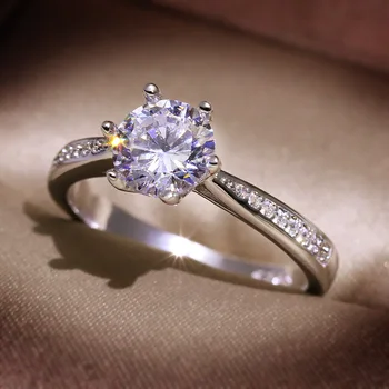 Charming Female Wedding Ring 925 Sterling Silver 1carat Heart Arrow Zircon Stone 6-claw Finger Rings for Women Jewelry Gift
Charming Female Wedding Ring 925 Sterling Silver 1carat Heart Arrow Zircon Stone 6-claw Finger Rings for Women Jewelry Gift