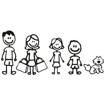 Pegatinas Coche Figuras Familia Divertida Papá Mamá Niño Niña y Perro en Negro
Pegatinas Coche Figuras Familia Divertida Papá Mamá Niño Niña y Perro en Negro