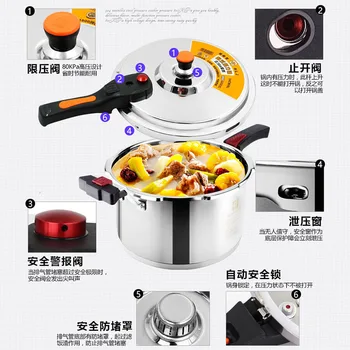 304 Stainless Steel pressure cooker household gas electromagnetic furnace anti-explosion press stew pot cooking pan 4-10L
304 Stainless Steel pressure cooker household gas electromagnetic furnace anti-explosion press stew pot cooking pan 4-10L