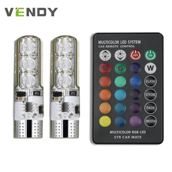 2pcs RGB With Remote Control T10 W5W LED Car Wedge Lights Bulb 194 168 Reading Lamp For qashqai j11 j10 juke x trail t32 primera
2pcs RGB With Remote Control T10 W5W LED Car Wedge Lights Bulb 194 168 Reading Lamp For qashqai j11 j10 juke x trail t32 primera