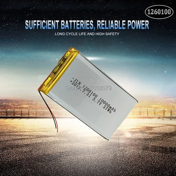 1pcs 3.7V 10000mAh Lipo Battery 1260100 Rechargeable Tablet Dvd Backup li-ion Li-Po Lithium Li-polymer Replacement Battery 
1pcs 3.7V 10000mAh Lipo Battery 1260100 Rechargeable Tablet Dvd Backup li-ion Li-Po Lithium Li-polymer Replacement Battery