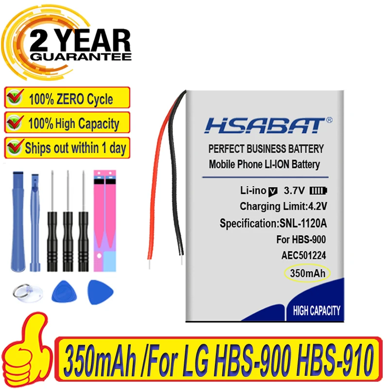 Лидирующий бренд 100% новый 350 мА/ч AEC501224 Батарея для LG HBS-900 HBS-910 HBS-1100 Bluetooth наушники