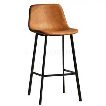 Net Red Ins Bar Chair Northern Europe Simple Modern Bar Chair Milk Tea Coffee Shop Light Luxury Household Iron High Stool
