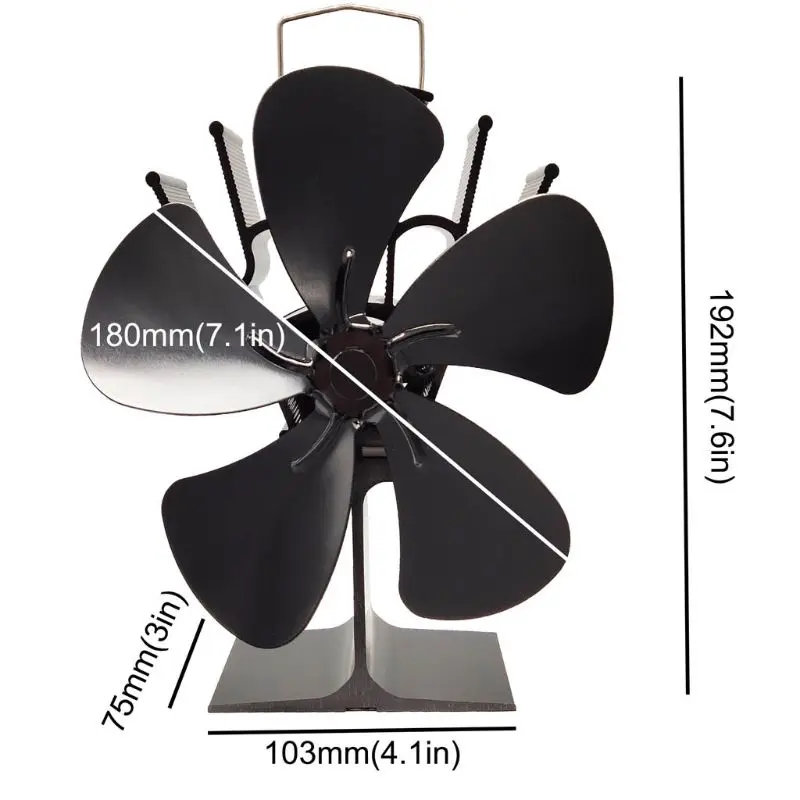 5 Blades Heat Powered Stove Fireplace Eco Friendly Fan Fuel Saving Wood Burner M0XD
5 Blades Heat Powered Stove Fireplace Eco Friendly Fan Fuel Saving Wood Burner M0XD